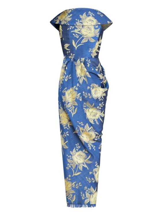 Shop Etro Blue Floral-jacquard Maxi Dress