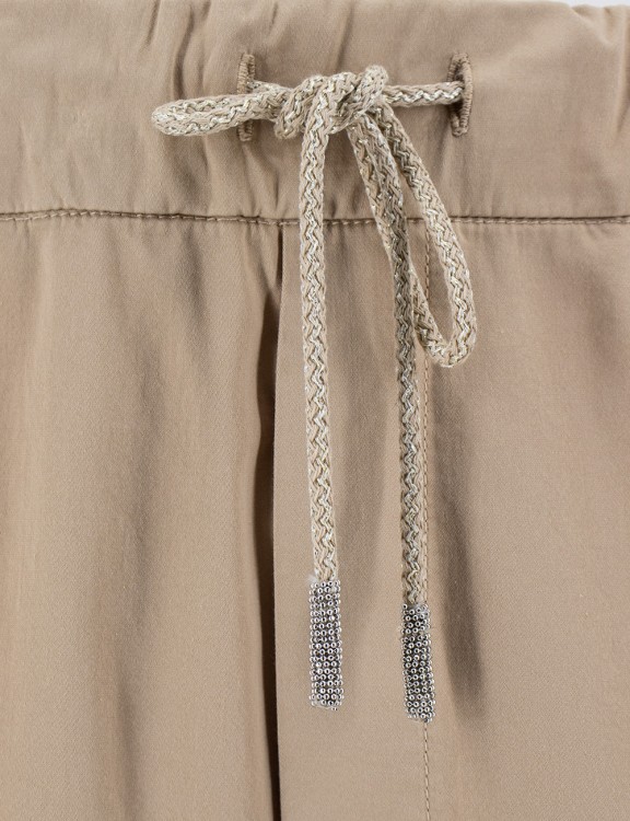 Shop Panicale Grain Colored Cotton Blend Trousers In Neutrals