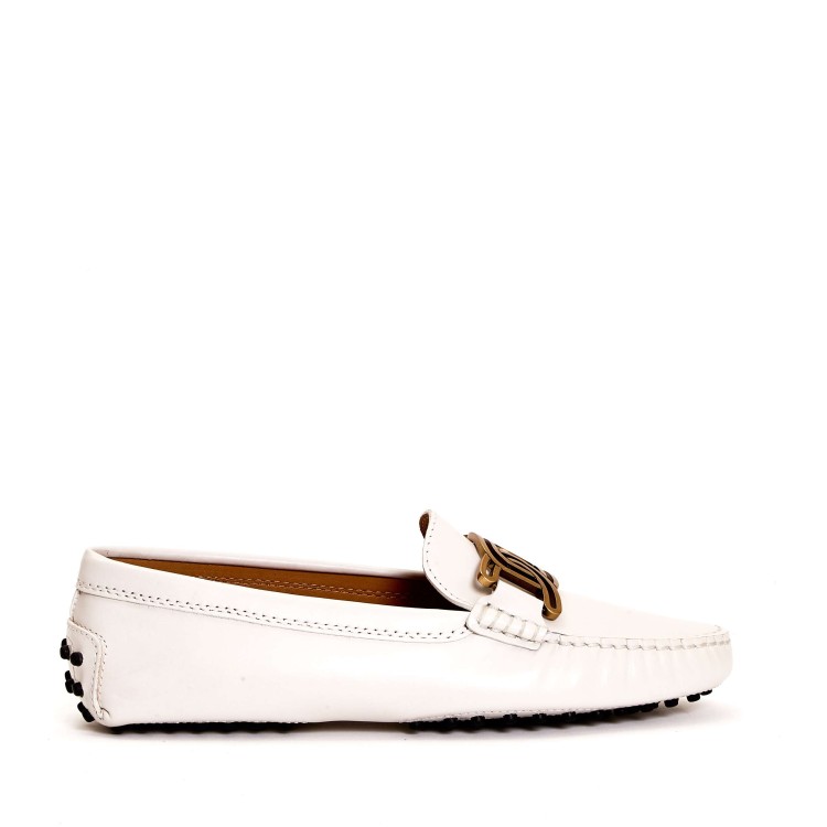 Tod's White Leather Gommino Loafer
