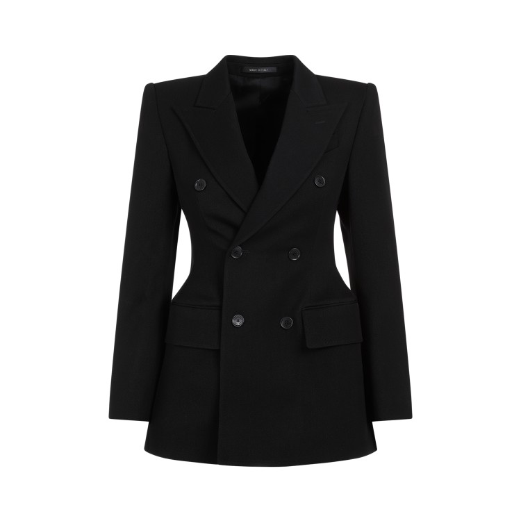Balenciaga Hourglass Wool Blazer In Black