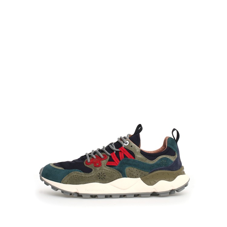 Shop Flower Mountain Urban Blue And Green Sneakers In Multicolor