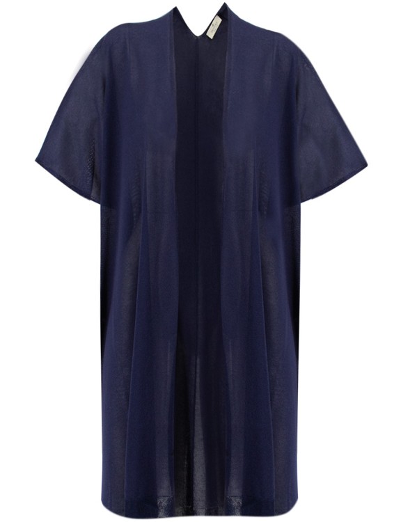 Panicale Navy Blue Long Knitted Cardigan In Black