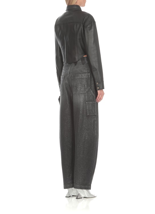 Darkpark Bianca Leather Cargo Trousers In Black