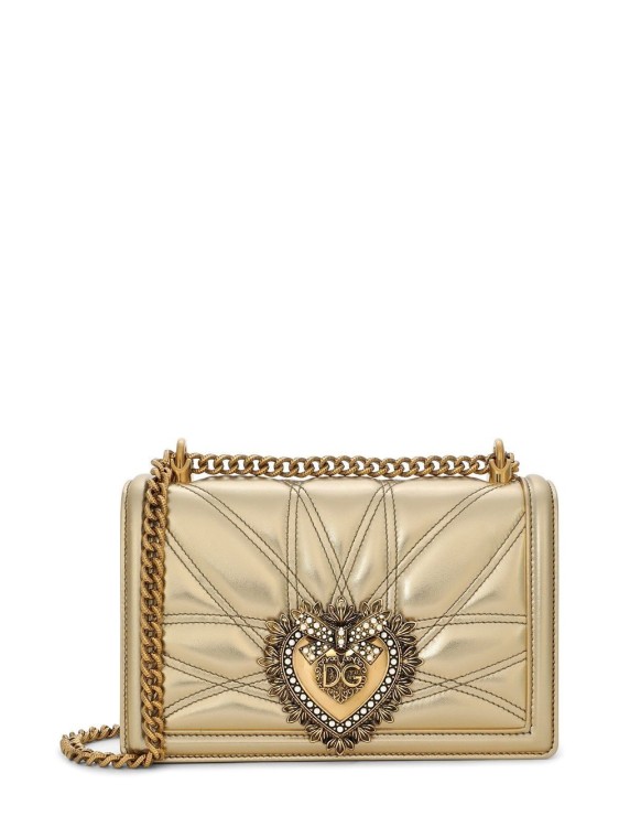 Dolce & Gabbana Medium Devotion Quilted Shoulder Bag In Brown