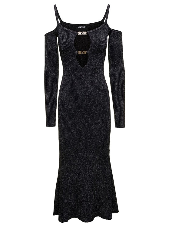 Versace Jeans Couture 75dpm31 Bis Rib Lurex F14 Dress In Black