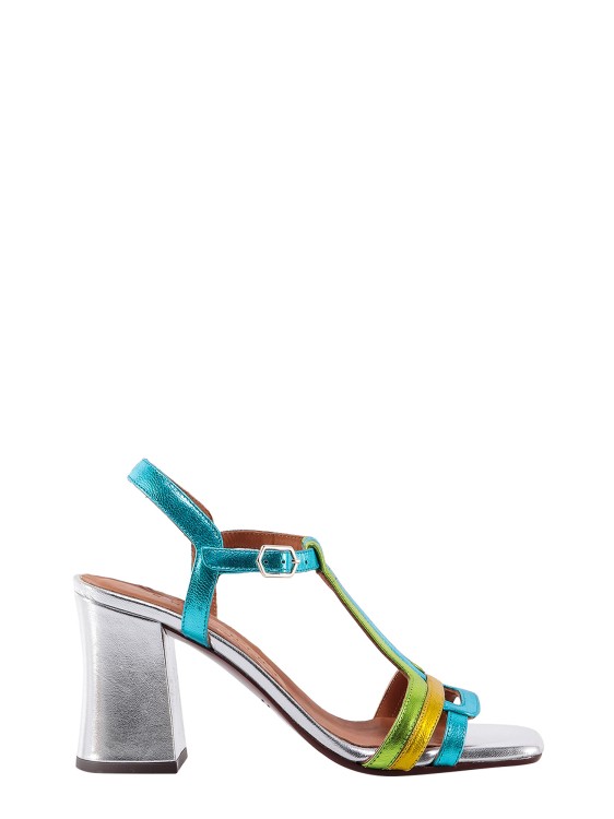 Shop Chie Mihara Laminated Leather Sandals In Grey