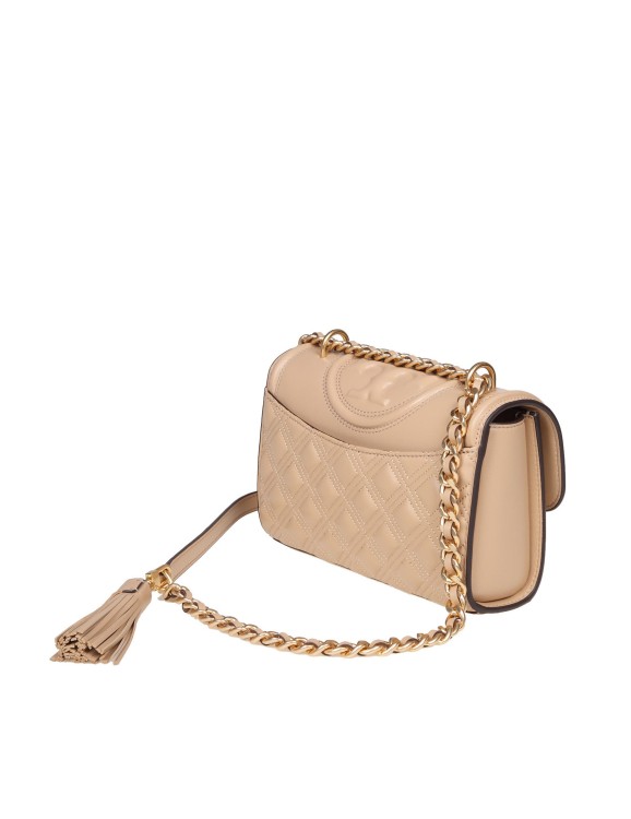 Shop Tory Burch Small Fleming Bag In Desert Color Leather In Neutrals
