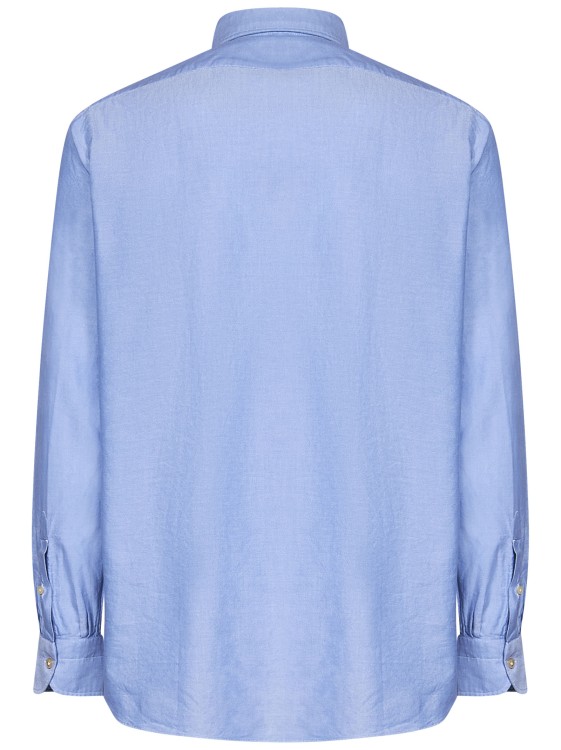 Shop Luigi Borrelli Light Blue Cotton Shirt