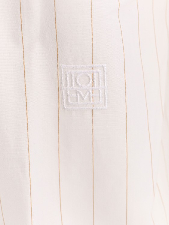 Shop Totême Cotton Shirt With Striped Pattern In Neutrals