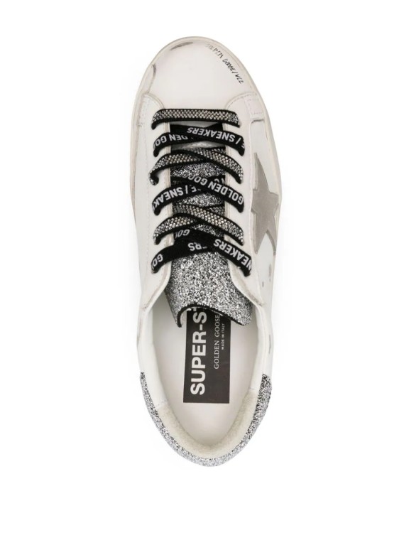 Shop Golden Goose White Super-star Swarovski Crystals Sneakers