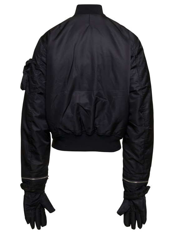 Shop 3paradis Nylon Bomber Jacket Gloves In Black