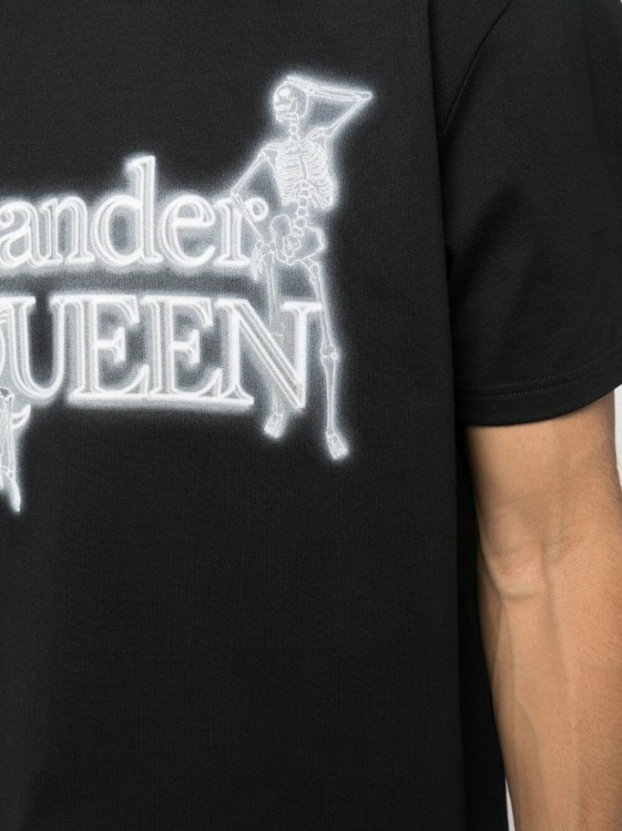 Shop Alexander Mcqueen Black Neon Logo T-shirt