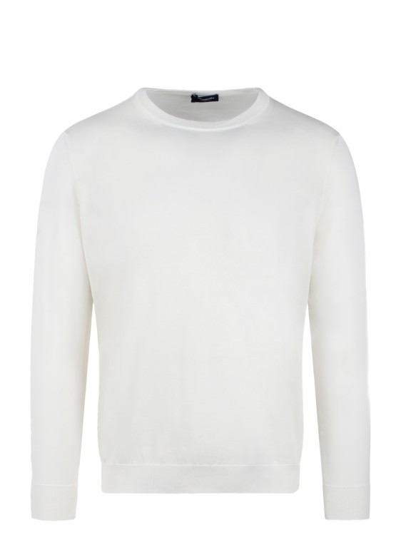 Shop Drumohr Cotton Knit Sweater In White
