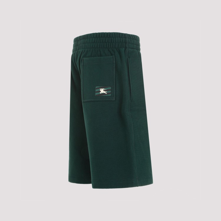 Shop Burberry Ivy Green Cotton Shorts