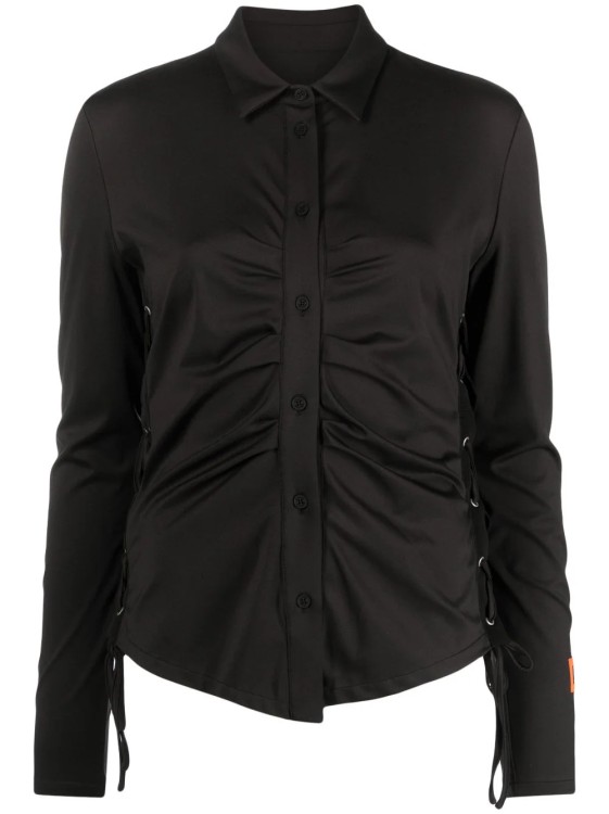 Shop Heron Preston Black Lace-up Shirt