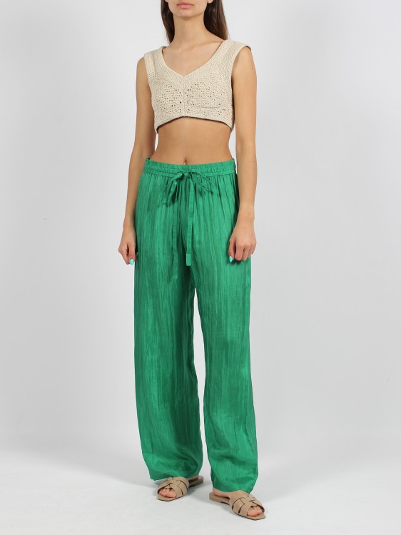 The Rose Ibiza Silk Trousers In Green