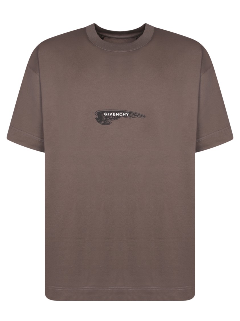 Givenchy Graphic Cotton T-shirt With Unique Logo Design And Distinctive Back Print In Green