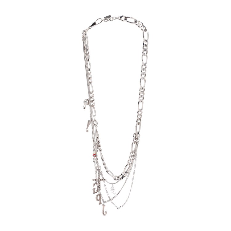 Jean Paul Gaultier Silver Multiple Chains & Charms Necklace In Not Applicable