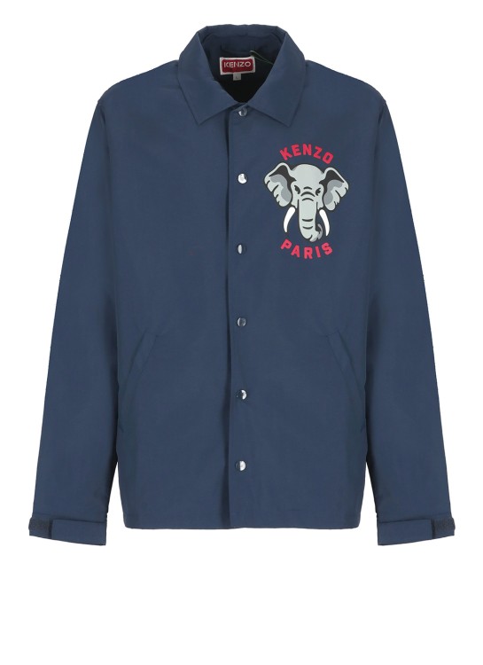 Shop Kenzo Blue Collar Jacket