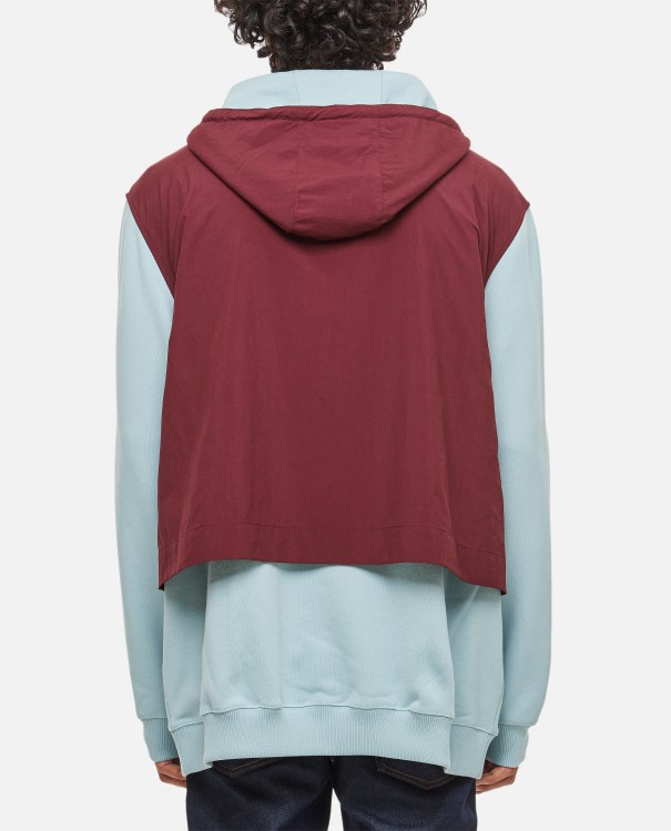 Shop Givenchy Sweatshirt W Zipped Hood In Burgundy