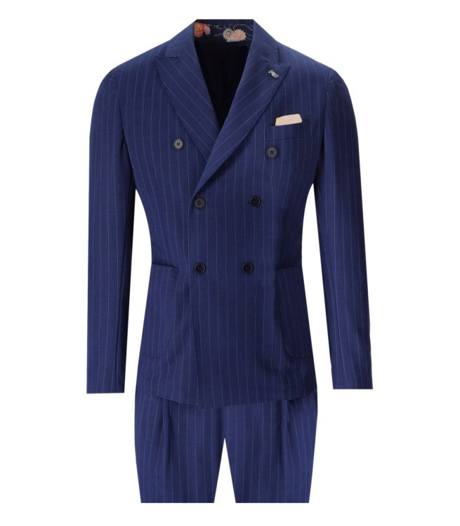Shop Bob Blue Pinstripe Suit In Black