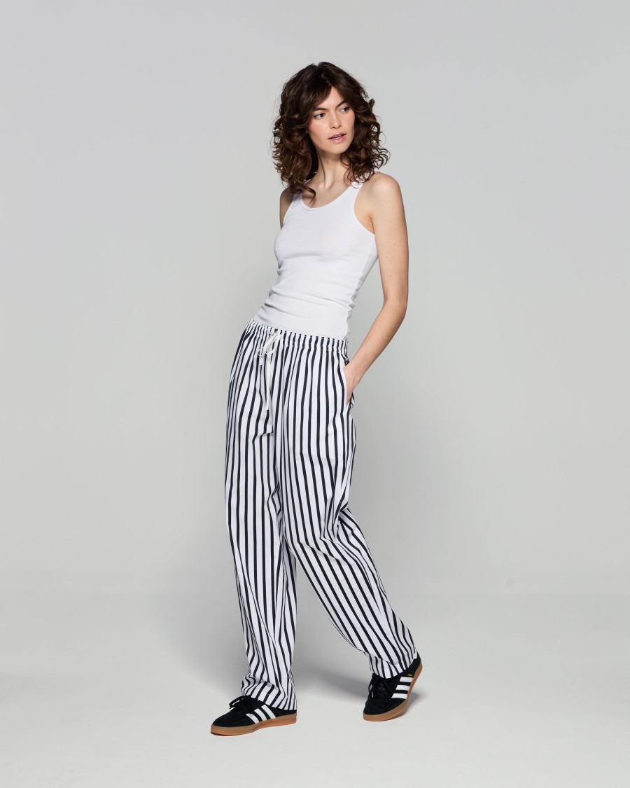 Shop Serena Bute Striped Summer Jogger - White/black