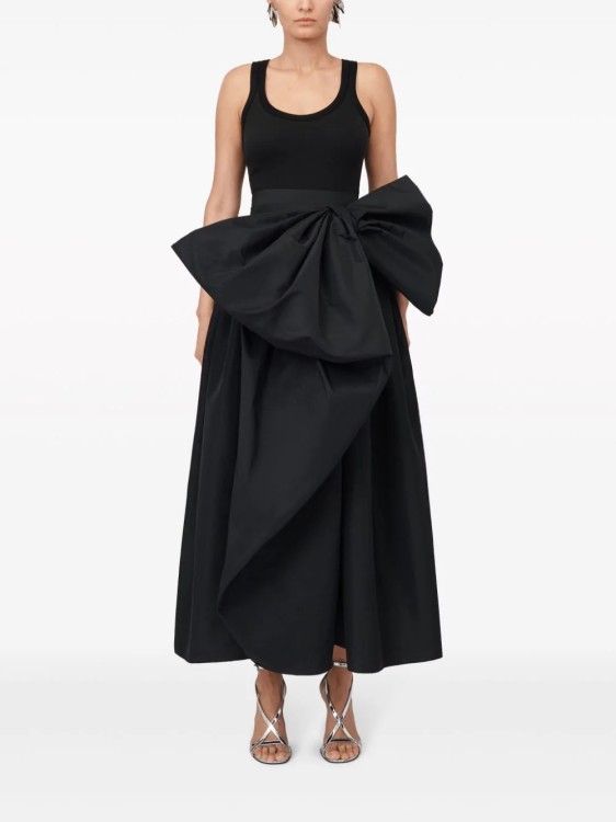 Shop Alexander Mcqueen Black Hybrid Bow Maxi Dress