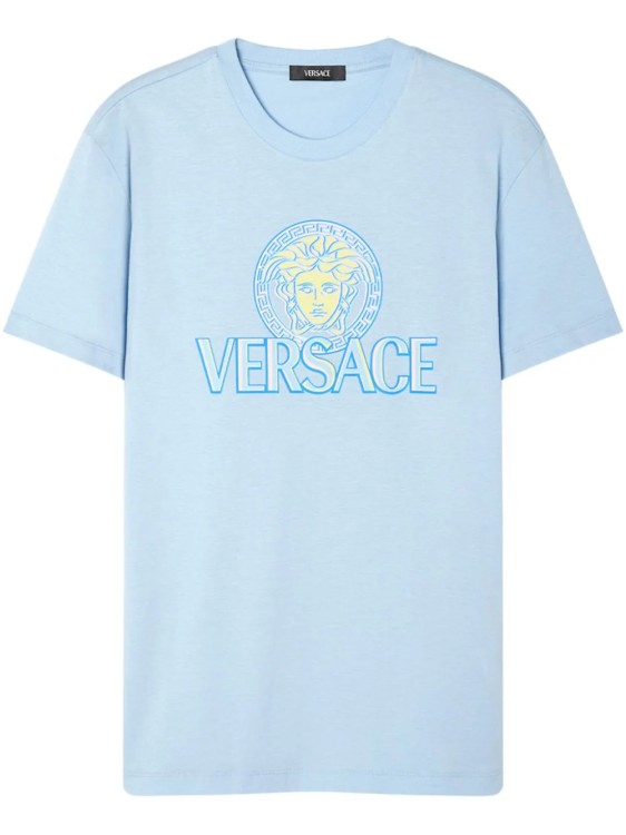 Shop Versace Blue Medusa T-shirt