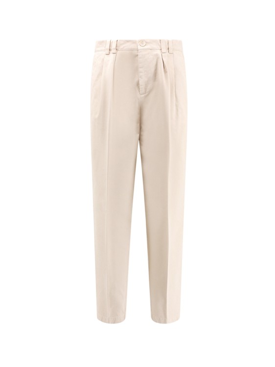 Shop Brunello Cucinelli Relaxed Fit Cotton Trouser In Neutrals