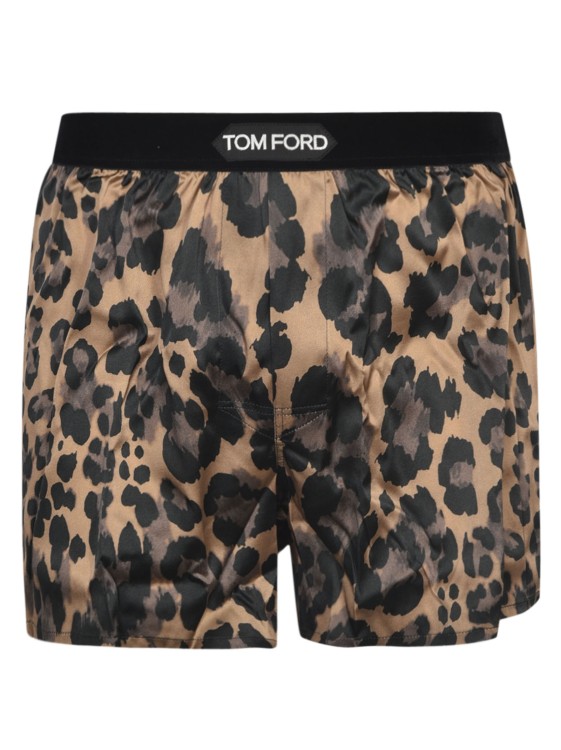 Shop Tom Ford Brown Stretch Silk Boxers In Black