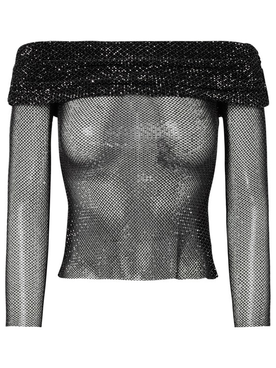Marc Jacobs (the) Rhinestone Top In Black Polyester