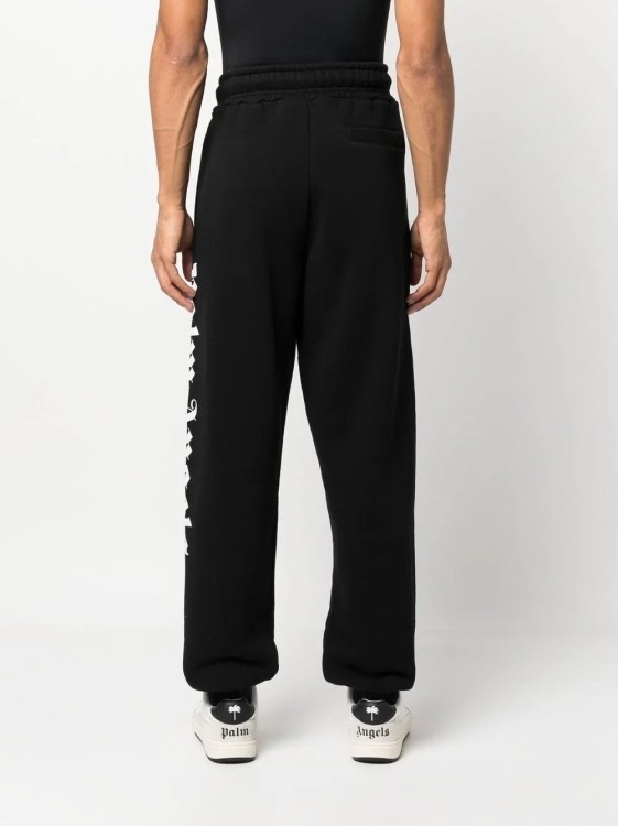 Shop Palm Angels Logo-print Drawstring Sweatpants In Black