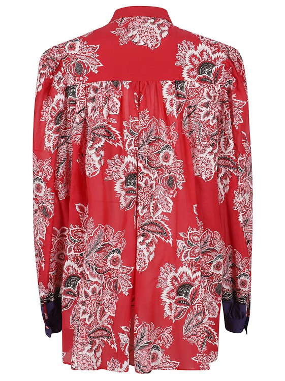 Shop Etro Blouse In Cotton Voile And Decorated With A Floral Print In Red
