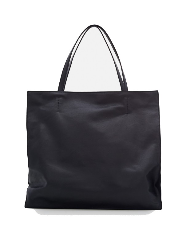 Shop Maeden Yumi Leather Tote Bag In Black