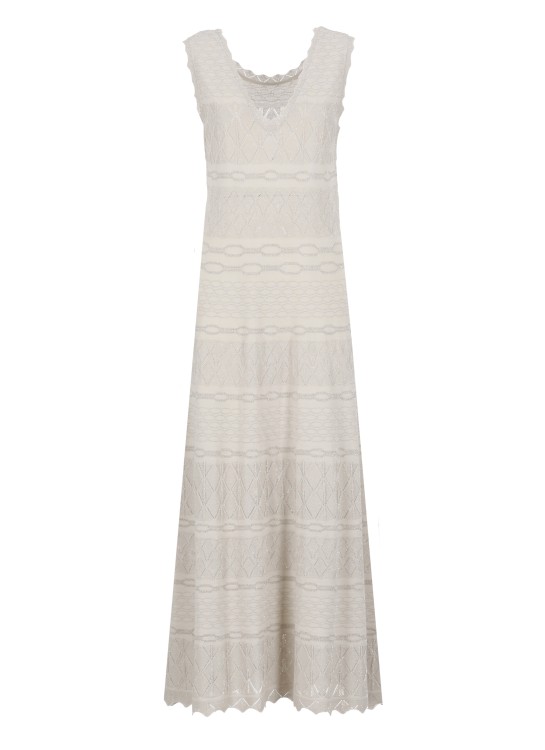 D Exterior Ivory Viscose Dress In Gray