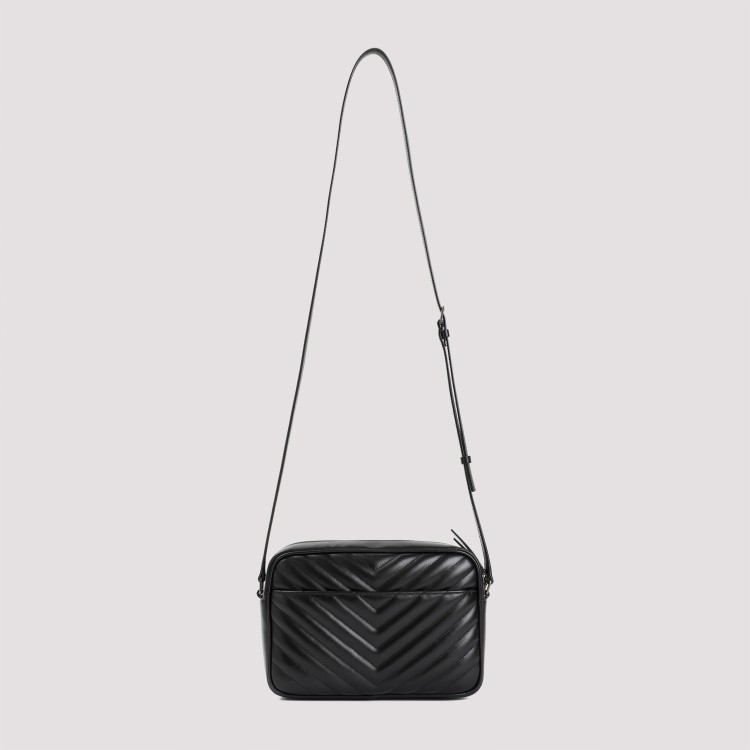 Saint Laurent Black Ysl Matelassé Leather Shoulder Bag In Black