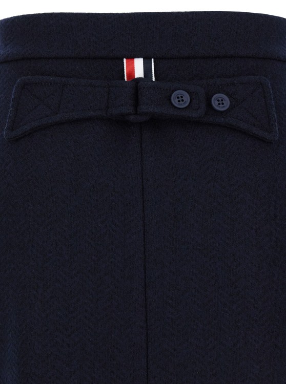 Shop Thom Browne Jesey Wool Skirt In Blue