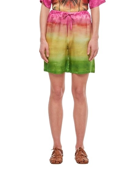 Gio Giovanni Gerosa Rainbow Silk Shorts In Multicolor