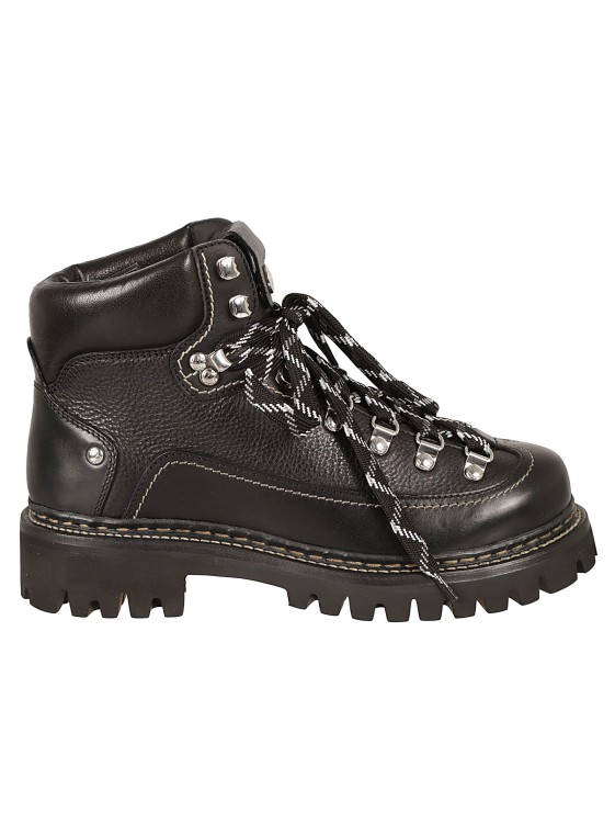 Shop Dsquared2 Leather Hiking Boots In Black