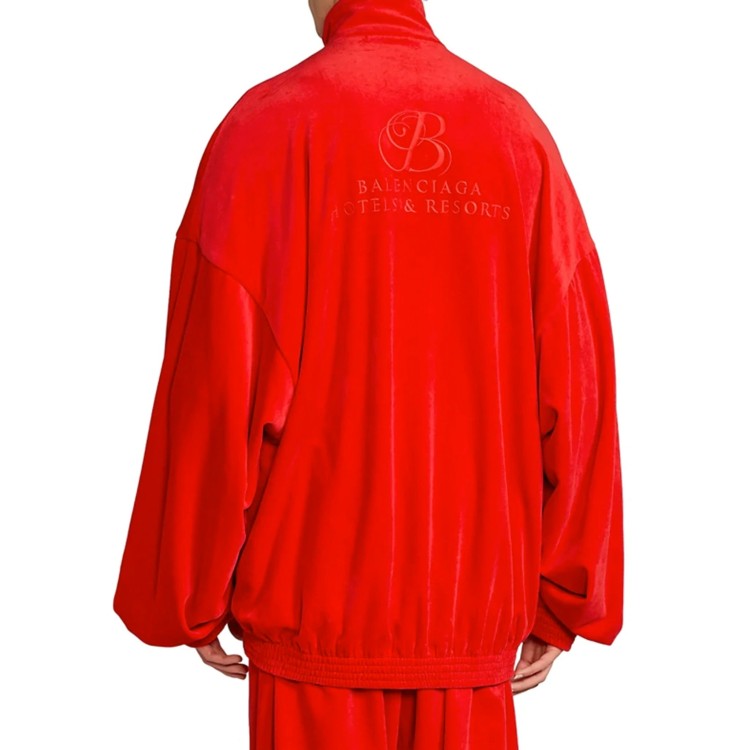 Shop Balenciaga Velvet Effect Sweatshirt In Red
