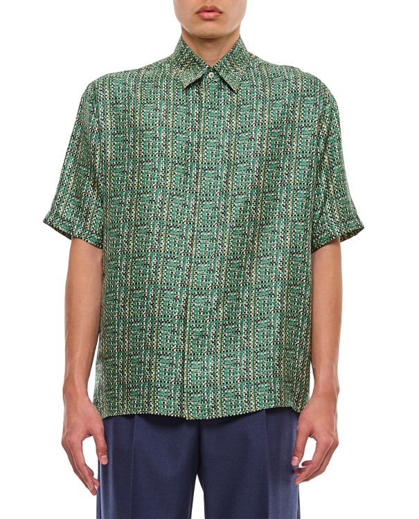 Shop Fendi Silk Ff Shirt In Green