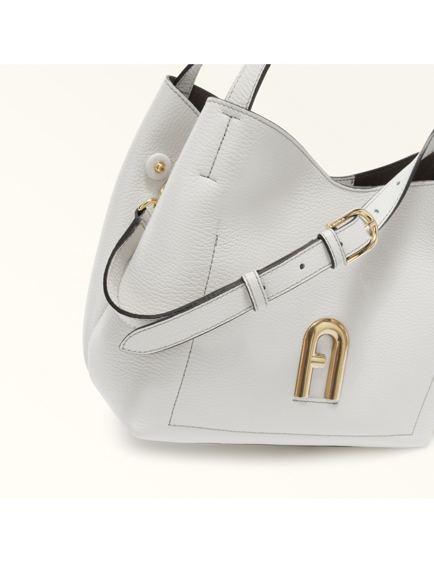 Shop Furla Primula S Hobo In Leather Color White