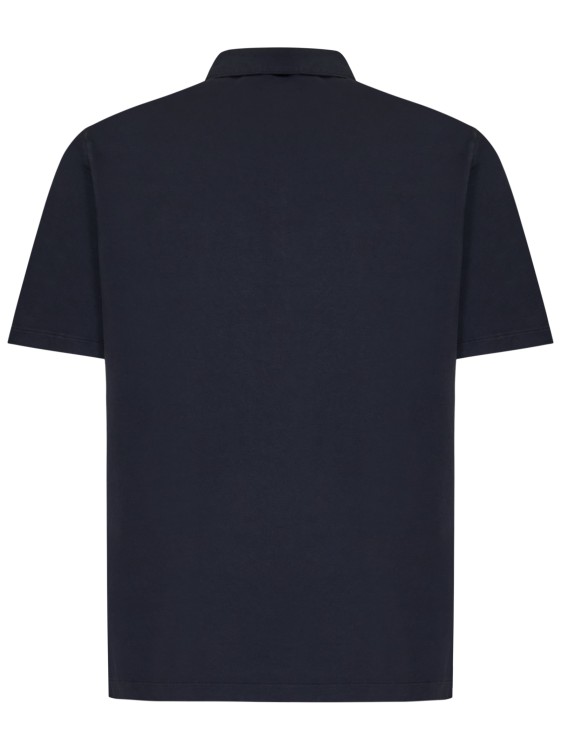 Shop Boglioli Navy Blue Cotton Polo Shirt