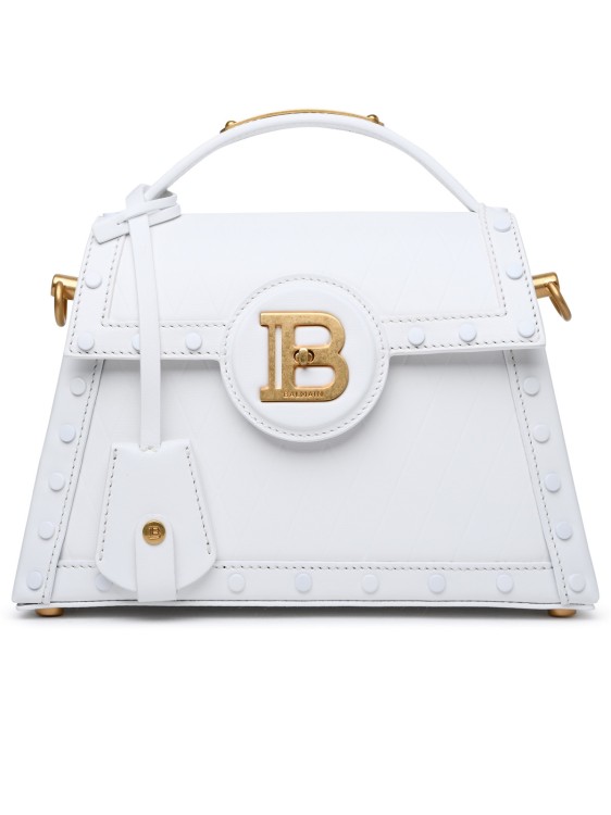 Shop Balmain B-buzz Dynasty' White Leather Bag