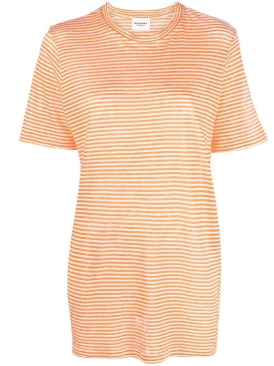 Shop Isabel Marant Étoile Horizontal-stripe T-shirt In Brown