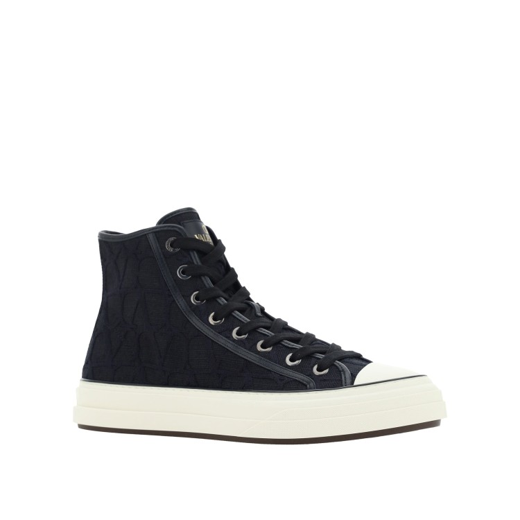 Shop Valentino Toile Iconographe High Top Sneakers In Black