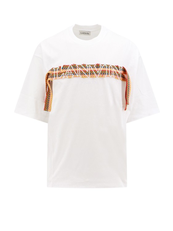Shop Lanvin Cotton T-shirt With Embroidered Logo In White