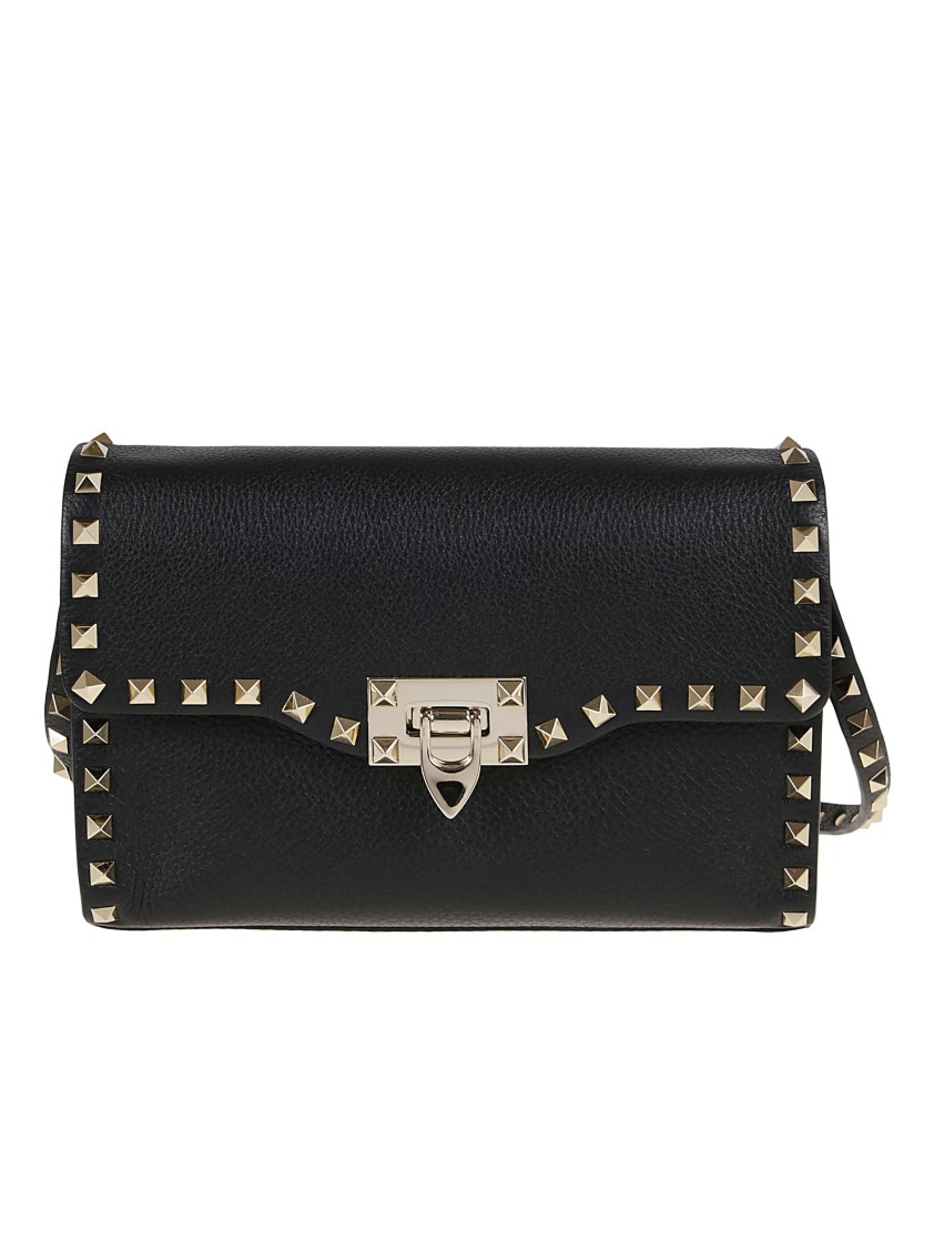 Valentino Rockstud Small Shoulder Bag In Black
