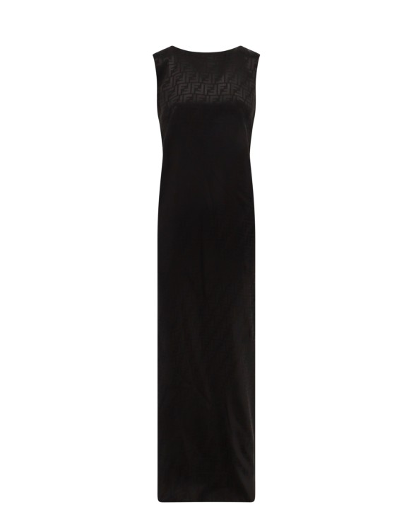 Shop Fendi Silk Dress With All-over Ff Motif In Black