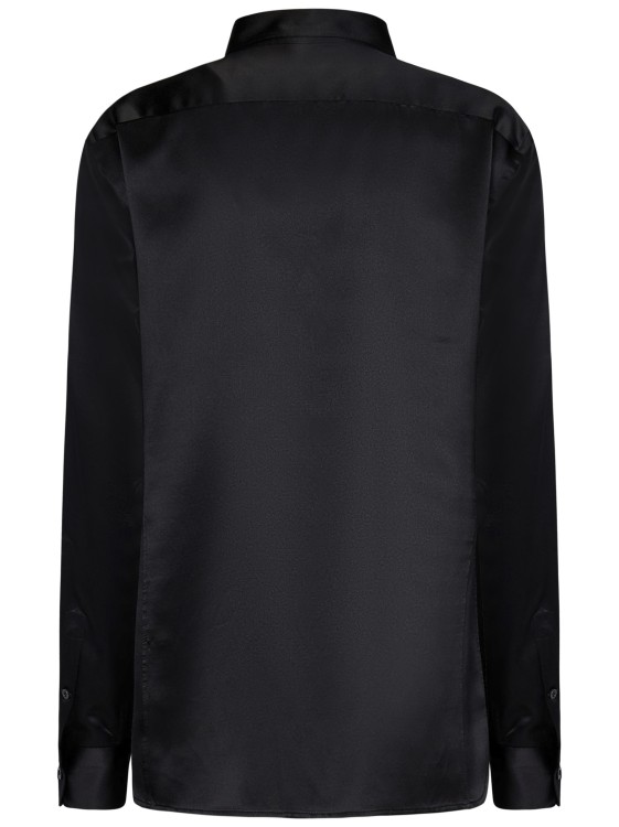 Shop Tom Ford Black Fluid-fit Silk Satin Shirt